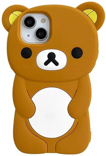 MINISO Rilakkuma Bär Silikon Schutzhülle für iPhone in Braun - Bild 1