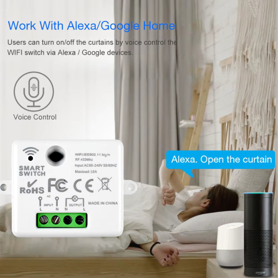 Cenfaya Tuya Smart WLAN Lichtschalter 3-Wege, weißer Wandschalter mit RF 433MHz und Smart Life App Steuerung für Alexa und Google Home, 220V - Bild 3