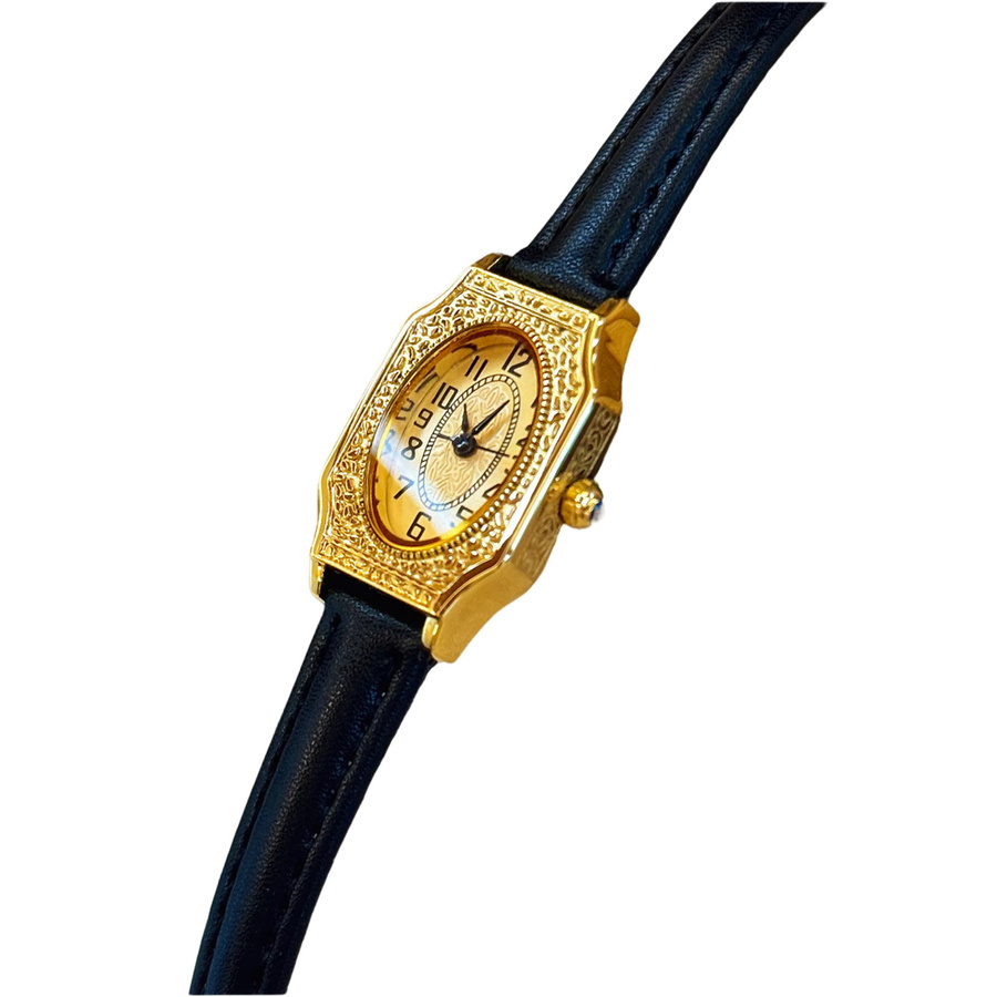 LSVTR Armbanduhr, Quarz, Gold, Leder, Rechteckig, Damen - Bild 6
