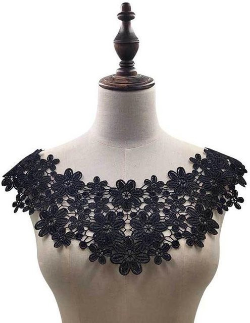 Halskette Vintage Spitze Blume, schwarz, Damen - Bild 1