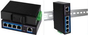 LogiLink NS202P Industrial Gigabit Ethernet PoE Switch, 5 Port 10/100/1000 Base-TX RJ45, unmanaged, schwarz - Bild 2