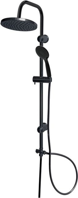 Euroshowers Duschsystem mit Handbrause in Mattschwarz, Breite: 100 cm - Bild 1