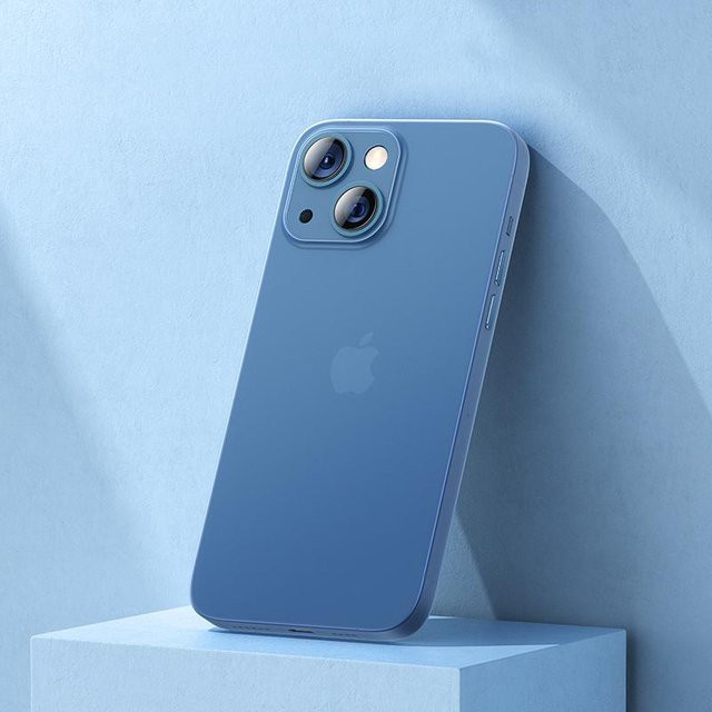 Ultradünne matte PP-Hülle für iPhone 13 Mini in Transparent Blau, 0,3 mm weiche Rückseite - Bild 1