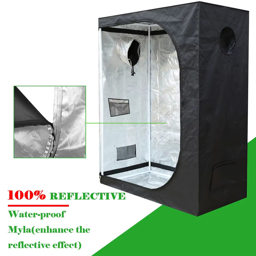 MTPAKE Grow Tent Komplett-Set mit 1500W Vollspektrum LED-Wachstumslampe und effizientem Luftstrom-Belüftungssystem in Schwarz - Bild 2