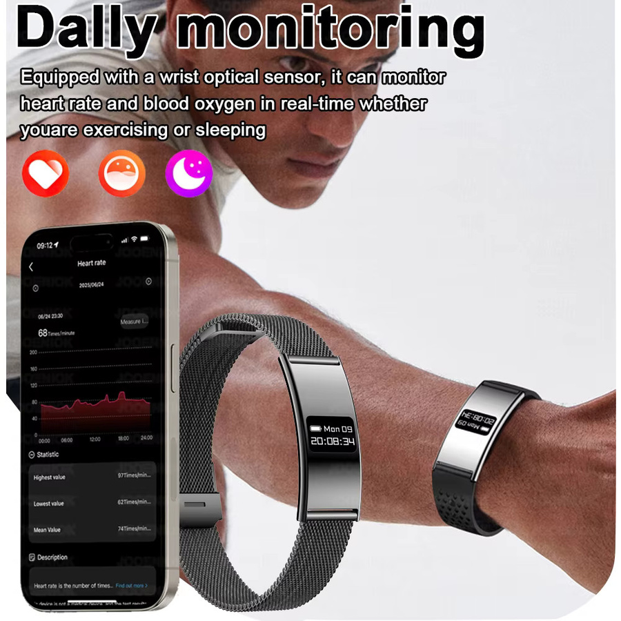 ChiBear Smart Armband Schwarz mit Herzfrequenz- und Schlafmonitor sowie Wasserdichtigkeit für Android und iOS - Bild 4
