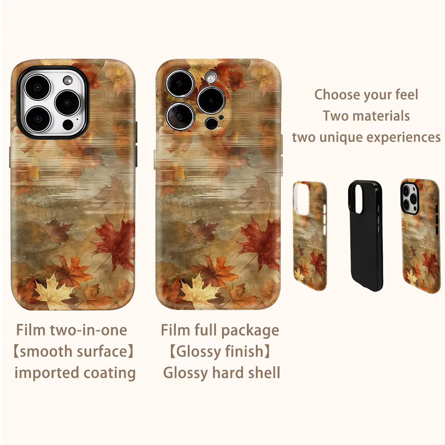 Herbstreflexionen Vintage Handyhülle für iPhone 11 bis 17 Pro Max Plus, doppelschichtige Rückseite, multicolour - Bild 3