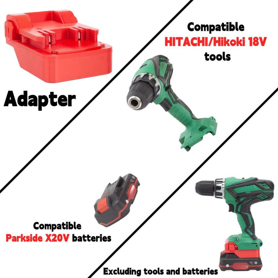 Parkside Akku-Adapter für Parkside X20V Li-Ionen-Akkus zu Hitachi/Hikoki 18V Akku-Bohrschrauber Konverter - Bild 1