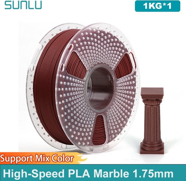 SUNLU Hochgeschwindigkeits-PLA-Marmorfilament Multicolor, 1,75 mm, 1 kg Spule für FDM-Drucker - Bild 1