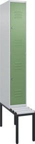 C+P Doppelstock-Spind Classic PLUS Sitzbank mit 1 Abteil und Zylinderschloss, B/T/H: 212,0 x 30,0 x 81,5 cm - Bild 1
