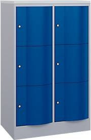 C+P Schließfachschrank Resisto mit 2 Abteilen und 6 Fächern, Weiß/Blau, B/T/H: 77,2 x 54,0 x 125,5 cm - Bild 1