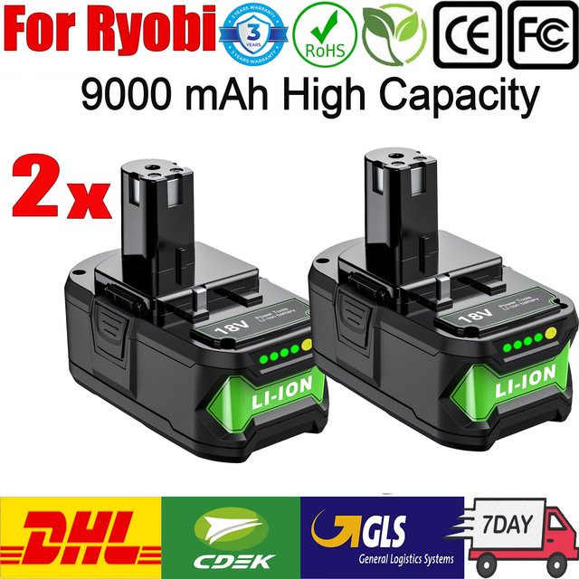 Ryobi Ersatzakku für 18V Li-Ion Elektrowerkzeuge mit 6Ah Kapazität kompatibel mit P107 P108 P109 - Bild 1