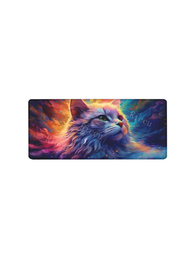 Riccu Gaming Mauspad XXL Bunte Süße Katze rutschfeste Schreibtischunterlage im Anime Design - Bild 6