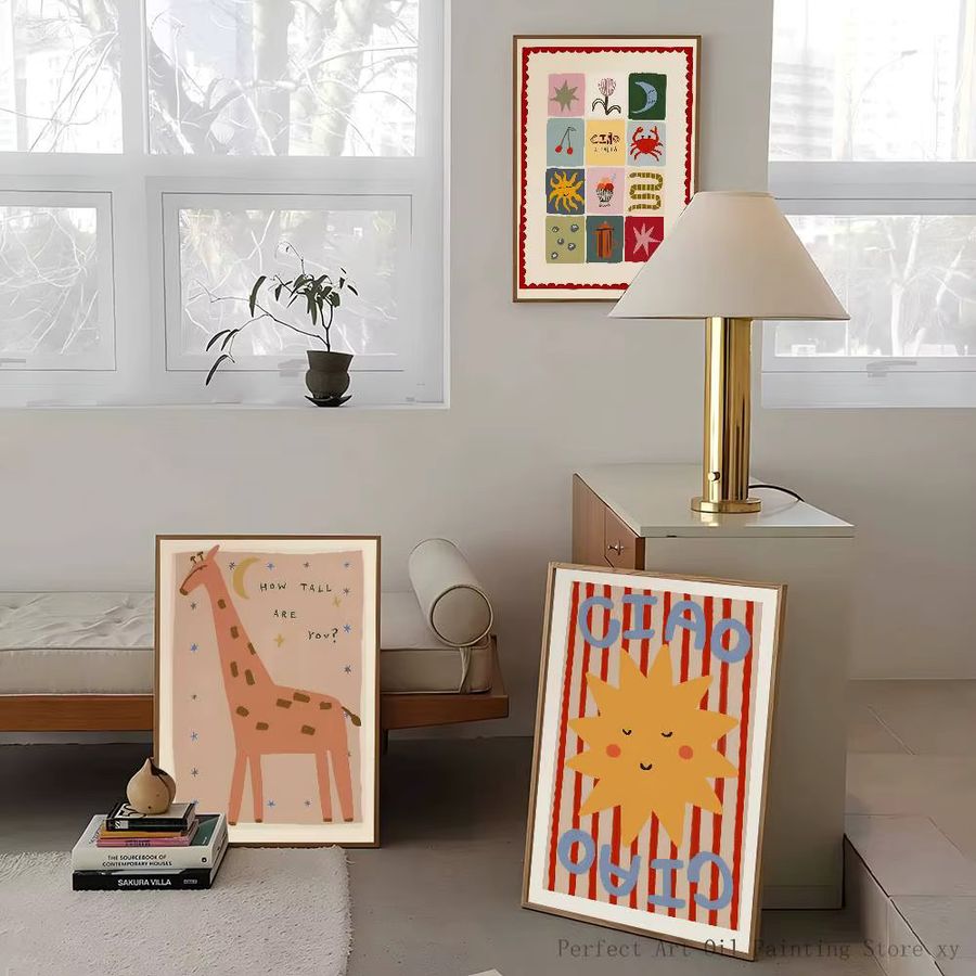 Cartoon Illustration Poster aus Papier für Schlafzimmer und Café, B/H: 10 x 15 cm - Bild 2
