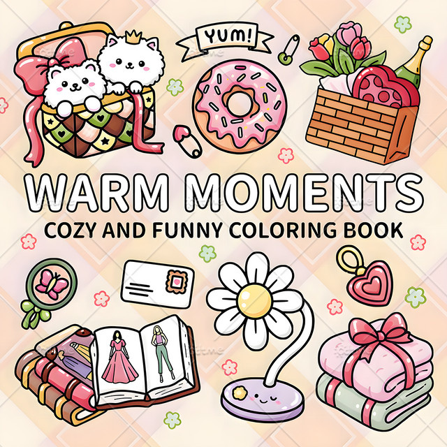 WARM MOMENTS Malbuch für Erwachsene, Cartoon-Motive, Tiere, Mehrfarbig - Bild 1