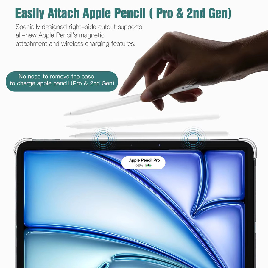 Dadanism Schutzhülle für iPad Air 11 Zoll (M3/M2 2025/2024) mit transparenter Rückseite in Schwarz - Bild 3