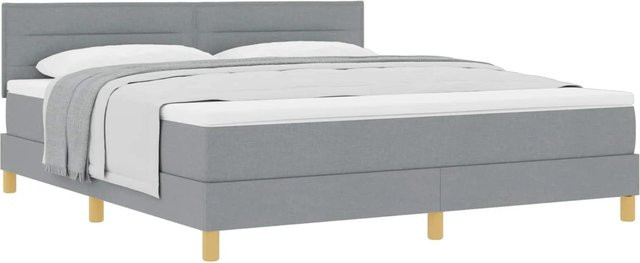 vidaXL Boxspringbett mit Matratze Hybrid-Design in Hellgrau B/T/H: 180 x 200 x 28 cm - Bild 1