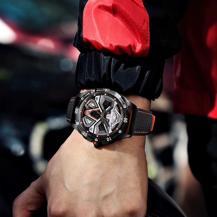 Deesio Armbanduhr Automatik, Edelstahl, Schwarz, Herren - Bild 3