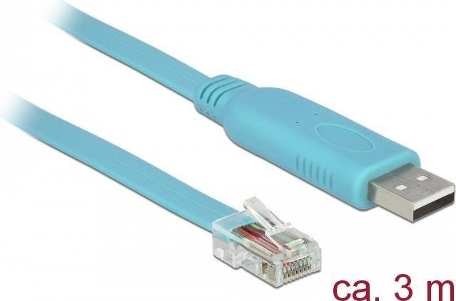 Delock USB zu RJ-45 Seriell Adapter Kabel EIA-232 Blau 3,0 m - Bild 1