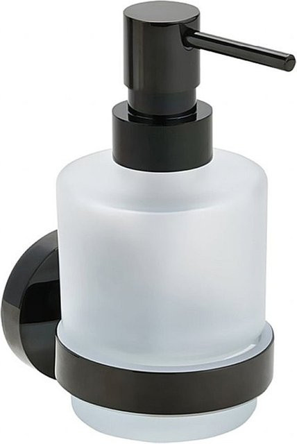 Brillantbad BEMATIT Seifenspender MINI Messing Metallic Grau poliert Milchglas für Bad und Küche, B/T/H: 7,5 x 10 x 14,5 cm, 200 ml - Bild 1