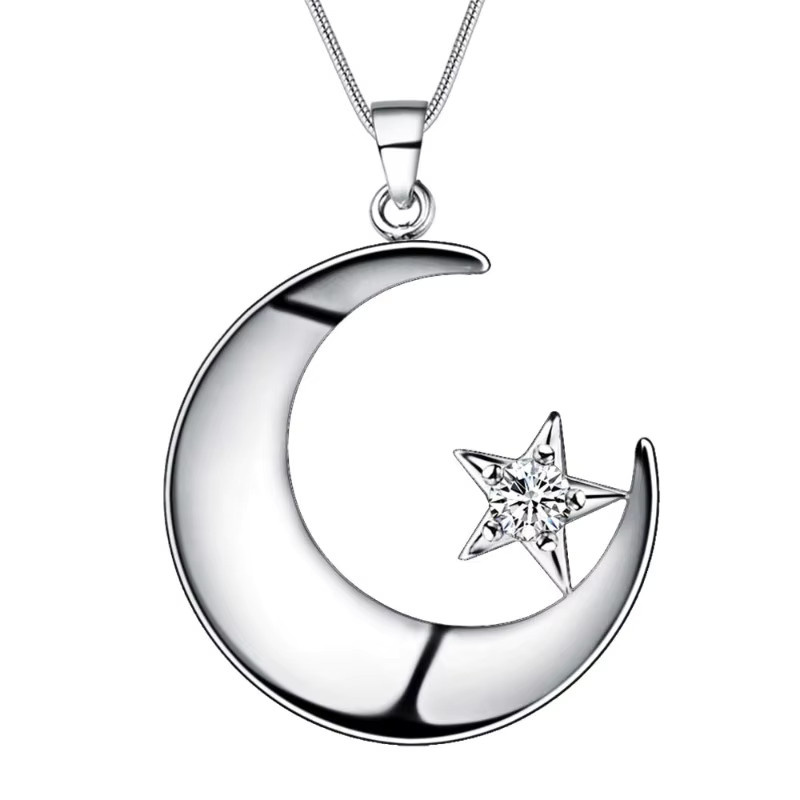SAY Halskette mit Anhänger Sterne und Mond, 925 Silber, Zirkonia, Damen - Bild 3