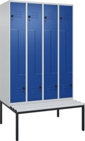 C+P Z-Spind Classic PLUS Sitzbank mit 8 Fächern und Sicherheits-Drehriegel, Kunststoff-Sitzfläche, B/T/H: 212,0 x 120,0 x 81,5 cm - Bild 1