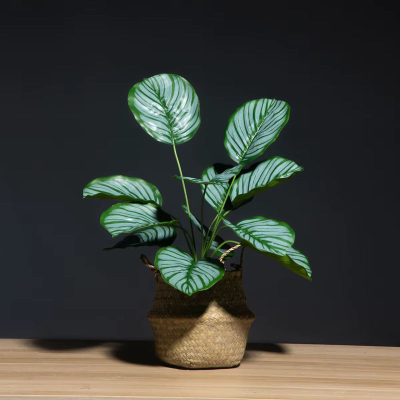 Künstliche Monstera Pflanze von Kmitang mit 12 Blättern, grüne tropische Palmblätter aus Kunststoff für Haus und Garten, Höhe: 40 cm - Bild 2
