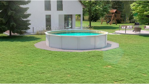 Steinbach Stahlwand-Pool Nuovo de Luxe II Rund, Farbe: Weiss, Durchmesser: 360 cm, Höhe: 120 cm - Bild 1