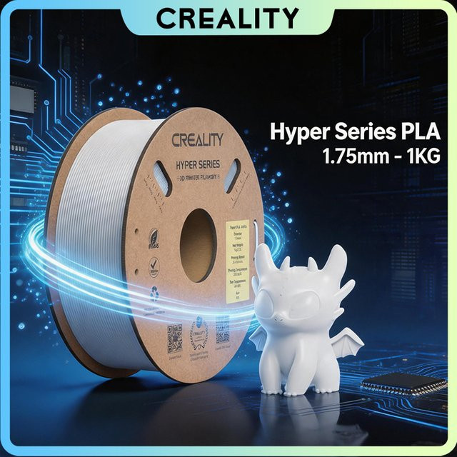 Creality Hyper Series PLA Filament 1,75mm für FDM-Drucker in Schwarz und Weiß - Bild 1