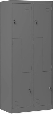 Jan Nowak Spindschrank JULIA in L-Form aus Stahl, Anthrazit, H x B x T: 185 x 80 x 45 cm