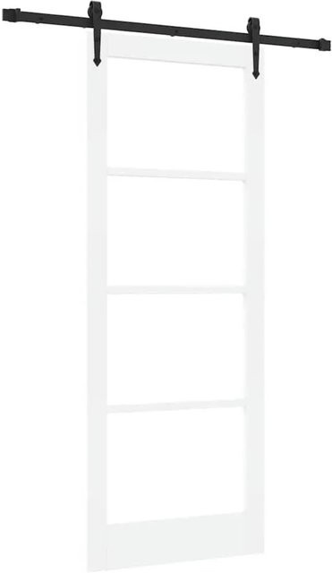 vidaXL Schiebetür ORKDAL in Weiß aus Massivholz Kiefer und Glas, Höhe: 211 cm, Breite: 83 cm - Bild 1