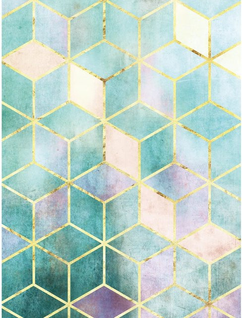 Komar Wandbild Mosaik Verde in Grün und Multicolour, B: 30 cm, H: 40 cm - Bild 1