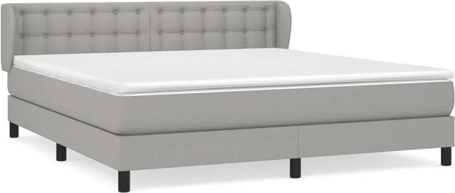 vidaXL Boxspringbett mit Matratze Hybrid-Design in Hellgrau, B/T/H: 160 x 200 cm - Bild 1
