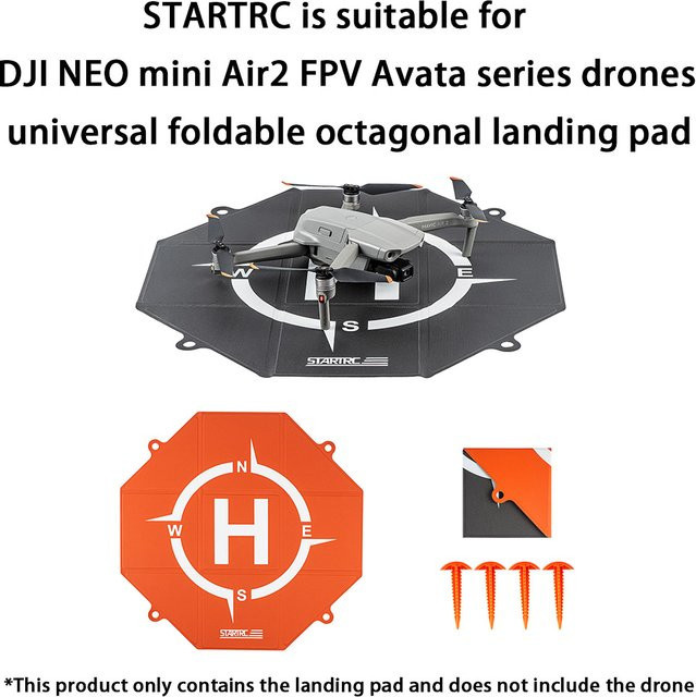 STARTRC Faltbarer achteckiger Landeplatz für DJI NEO, Mini, Air2, FPV und Avata in Orange - Bild 1