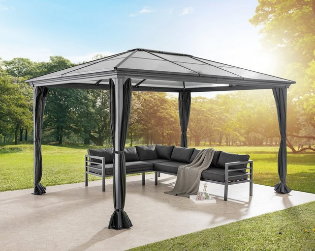 Gartenpavillon lovingHome aus Aluminium und Polycarbonat in Anthrazit, B/T/H: 300 x 300 x 265 cm - Bild 1
