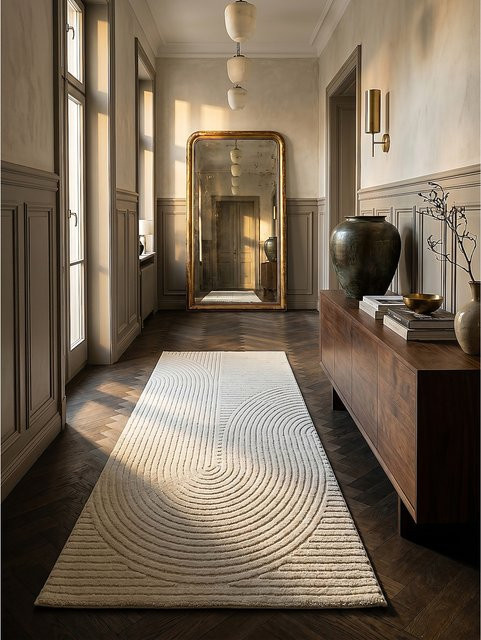 Kurzflor Läufer CETINA von Kadima Design in Creme/Beige, B/T: 80 x 300 cm - Bild 1