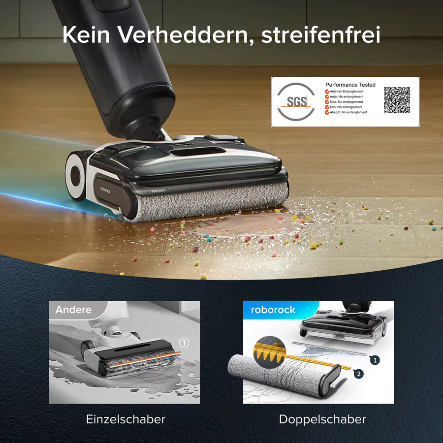 Roborock F25 XT Nass- und Trockensauger mit 20.000 Pa Saugleistung, KI-unterstützten Rädern, Heißlufttrocknung und App-Steuerung via WLAN - Bild 4