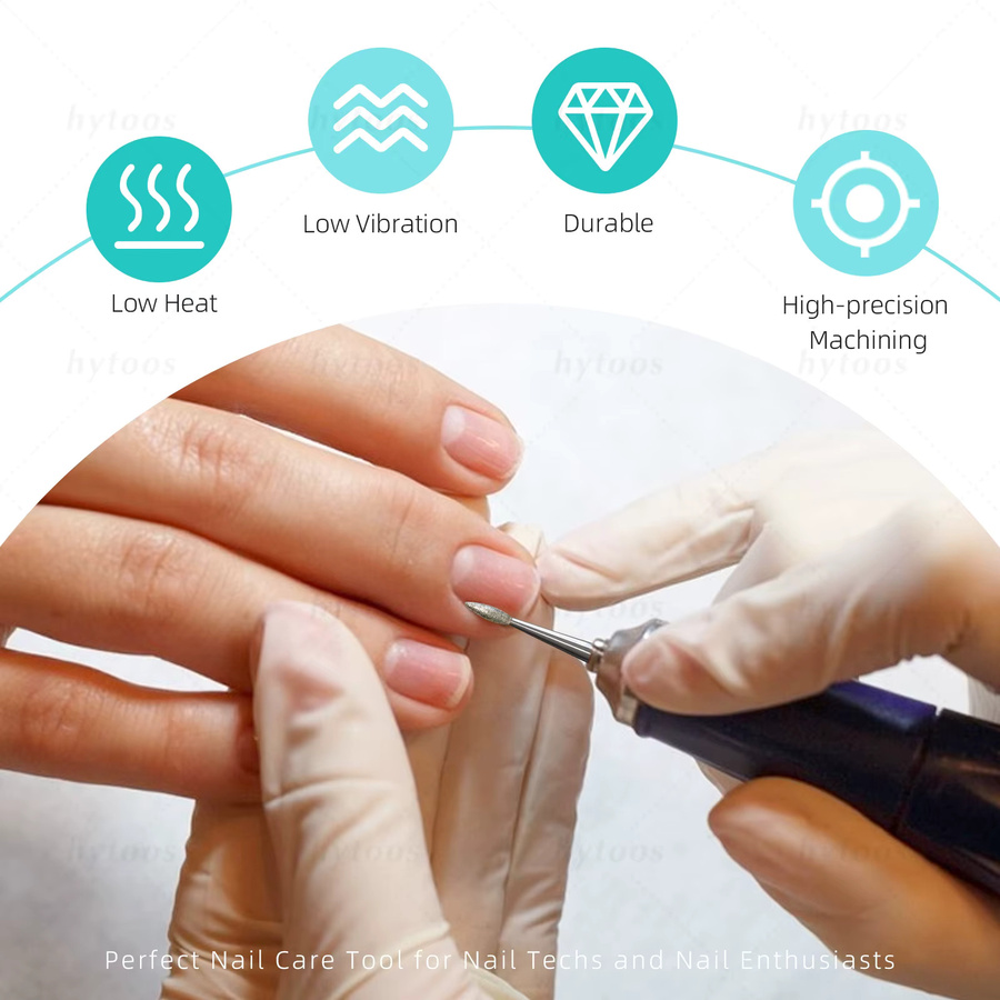 HYTOOS Nagelbohrer, 2mm Flammen-Diamant, Maniküre-Werkzeug - Bild 2