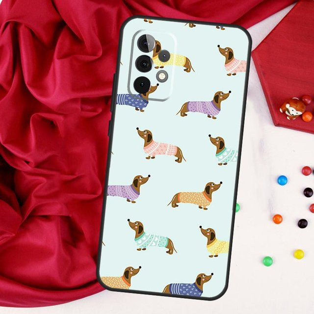 Handyhülle mit Dackel Motiv für Samsung Galaxy A-Serie (A15, A55, A53, A33, A35, A22, A32, A52, A54, A34, A14, A56, A36, A26, A16, A05, A06) in Multicolour - Bild 1