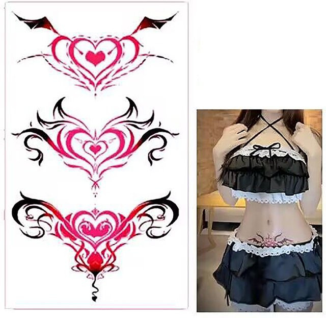 JCSYFAC Temporäre Tattoo Aufkleber Herz Design, Damen - Bild 1