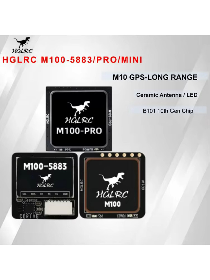 HGLRC M100-MINI GPS-Modul mit Kompass und Keramikantenne sowie LED in Schwarz für FPV Langstrecken-Drohnen und RC-Flugzeuge - Bild 2