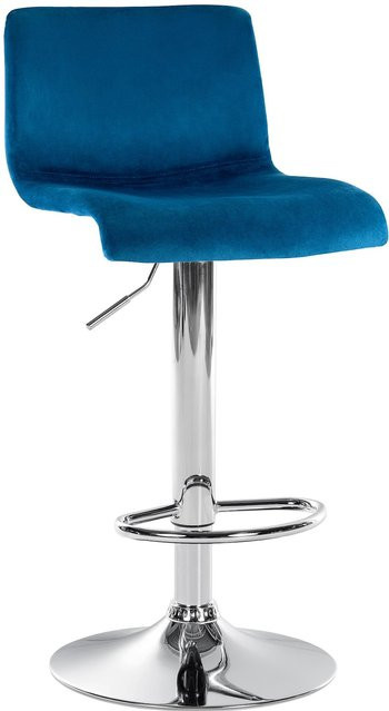 CLP Barhocker Hover höhenverstellbar mit Lehne, gepolsterter Barstuhl mit Samtbezug und drehbarem Metallgestell - Bild 1