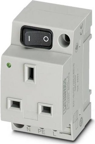 Phoenix Contact Steckdose EO-G/UT/SH/LED/S Grau B: 4,5 cm, T: 6,0 cm, H: 7,5 cm - Bild 1