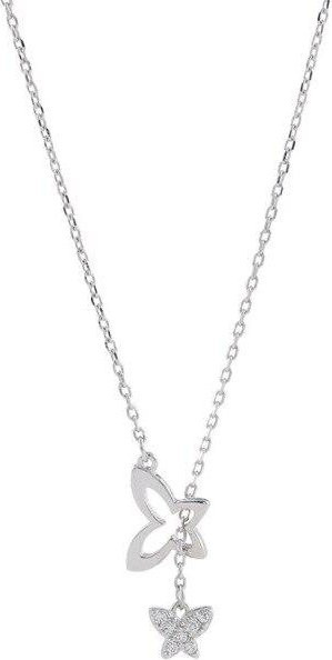 Halskette 925 Silber, Diamant, Schmetterling, Damen, 40cm - Bild 1