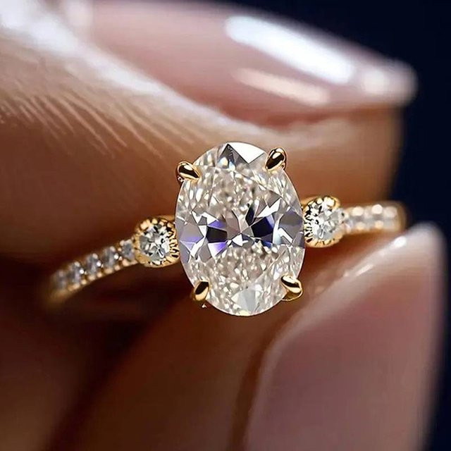Huitan Ring, goldfarben, Zirkonia, Damen - Bild 1