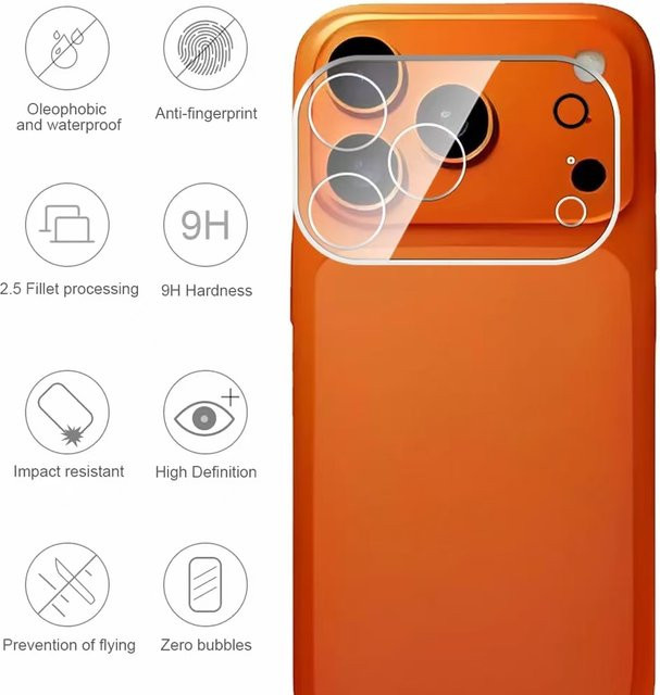 Kameraschutz für iPhone 17 Serie und iPhone 17 Air mit 3D Objektiv Glas Film und Schutzabdeckung in HD-Qualität - Bild 1