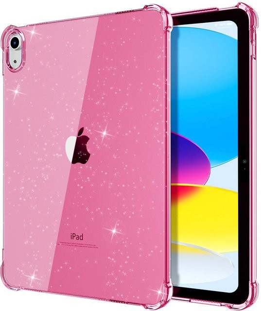 Glitzerhülle für Apple iPad 11. Generation 11 Zoll und 10. Generation 10,9 Zoll aus weichem Silikon in Pink - Bild 1