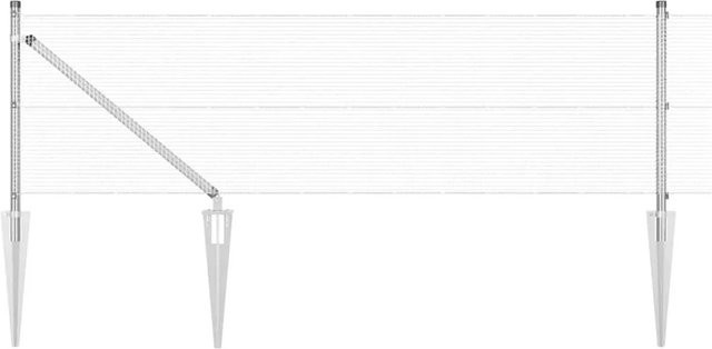 vidaXL Zaunpfosten aus Stahl in Silber, rund, 10 Stück, Höhe: 1,0 m, Durchmesser: 1,2 cm - Bild 1