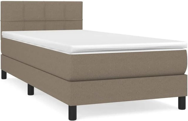 vidaXL Boxspringbett mit Matratze Hybrid-Design in Taupe, B/T: 100 x 200 cm - Bild 1