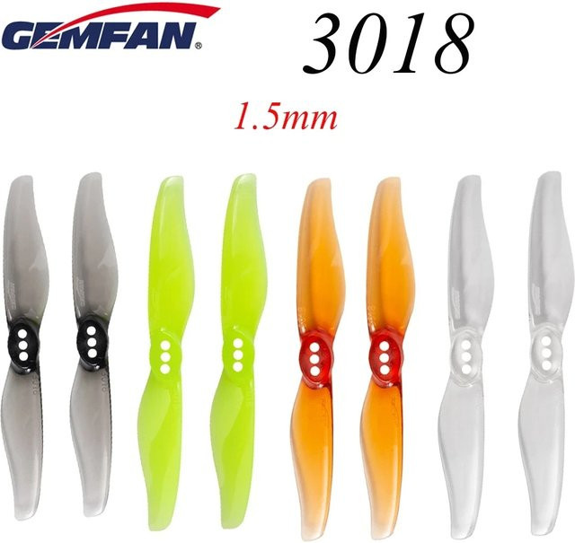 Gemfan Hurricane 3018 3 Zoll 2-Blatt-Propeller in Grau mit 1,5mm Loch und T-Halterung für RC-Drohnen und FPV-Racing Toothpick-Rahmen - Bild 1
