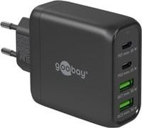 goobay USB-C Multiport-Schnellladegerät mit PD und GaN Technologie, 68 Watt, Schwarz - Bild 1